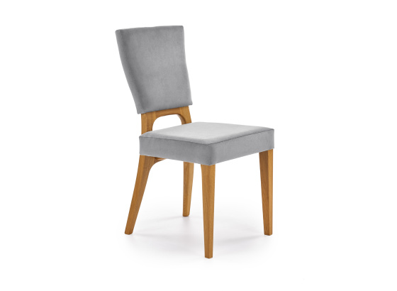 Jídelní židle WENANTY šedá/dub medový 