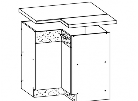 Dolní skříňka MODENA MD21/D90NW rohová LP 90/90