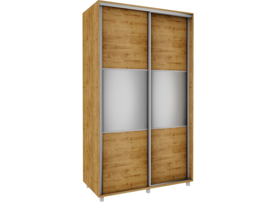 Šatní skříň 120 cm dub soma tmavý se zrcadlem