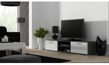 TV stolek SOHO 180 S 3 šedý mat/bílý lesk