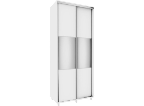 Vysoká šatní skříň 100 cm bílý mat se zrcadlem