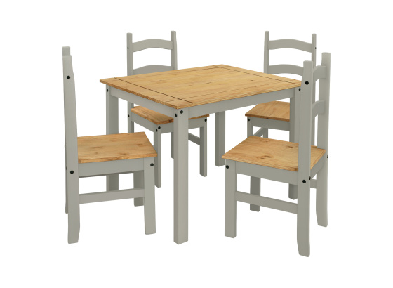 Jídelní set CORONA 3 vosk šedá/ medová stůl 100x80