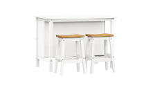 Kuchyňský ostrůvek + 2 barové stoličky CORONA 2 bílý vosk/vosk