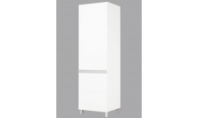 Vysoká skříň na lednici SANDI bílý lesk / levá
