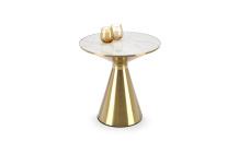 Konferenční stolek TRIBECA  bílý mramor/ zlatá