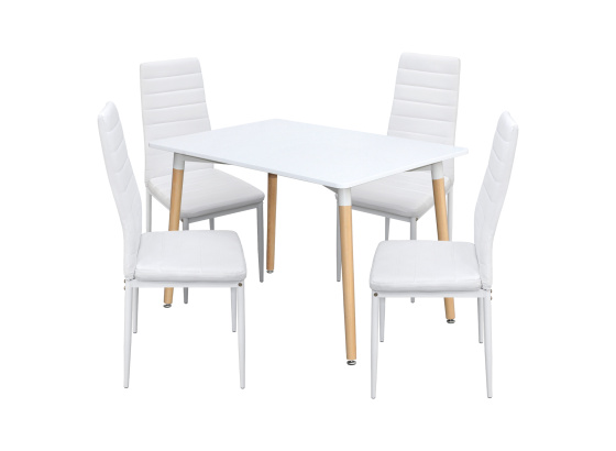 Jídelní stůl ONE 120x80 bílý + 4 židle SIGMA bílé
