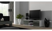 TV stolek SOHO 140 S 4 bílý mat/šedý lesk