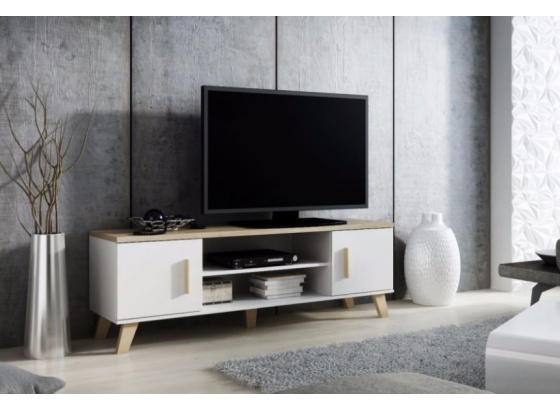 TV stolek LOTTA 160 (2D2K) bílá/dub sonoma