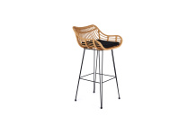 Barová židle H105 černá/ syntetický  ratan 