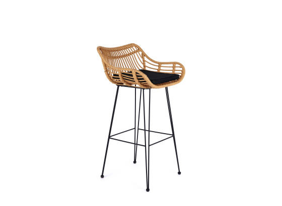 Barová židle H105 černá/ syntetický  ratan 