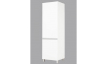 Vysoká skříň na lednici SANDI bílý lesk / pravá