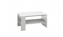 Konferenční stolek LUMENS 10 bílý lesk/stříbrný beton