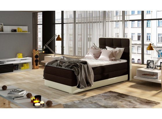 Postel boxspring Aster 90x200 Sawana 26/ eko kůže  Soft 33 Levá