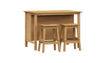 Kuchyňský ostrůvek + 2 barové stoličky CORONA 2 vosk