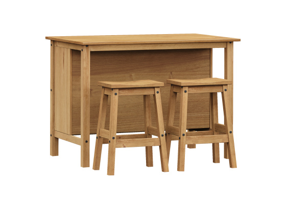 Kuchyňský ostrůvek + 2 barové stoličky CORONA 2 vosk