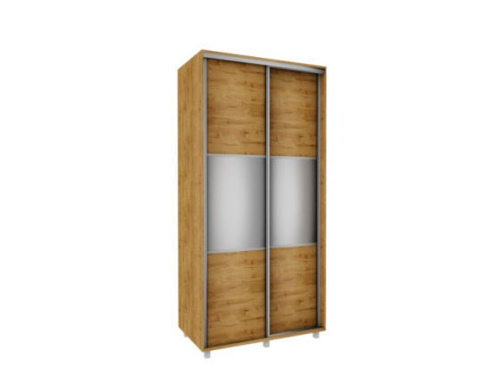 Šatní skříň 100 cm dub soma tmavý se zrcadlem