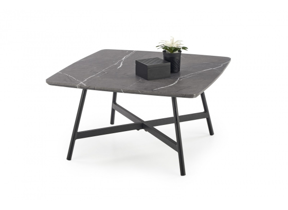 Konferenční stolek FERRARA šedý mramor/černá