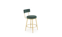 Barová židle H115 zlatá/ tmavě zelená