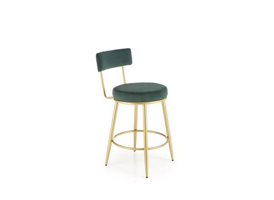 Barová židle H115 zlatá/ tmavě zelená